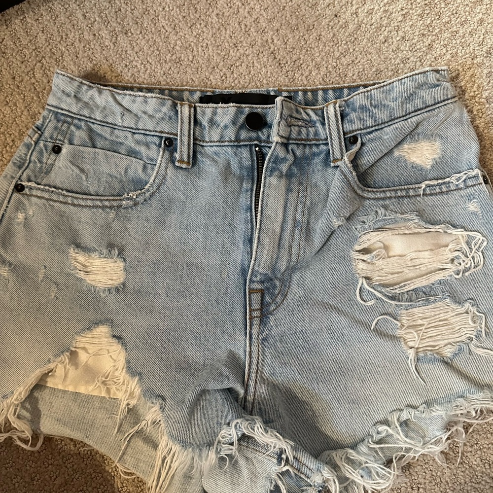 Alexander Wang Light Blue Distressed Denim Women’s Shorts